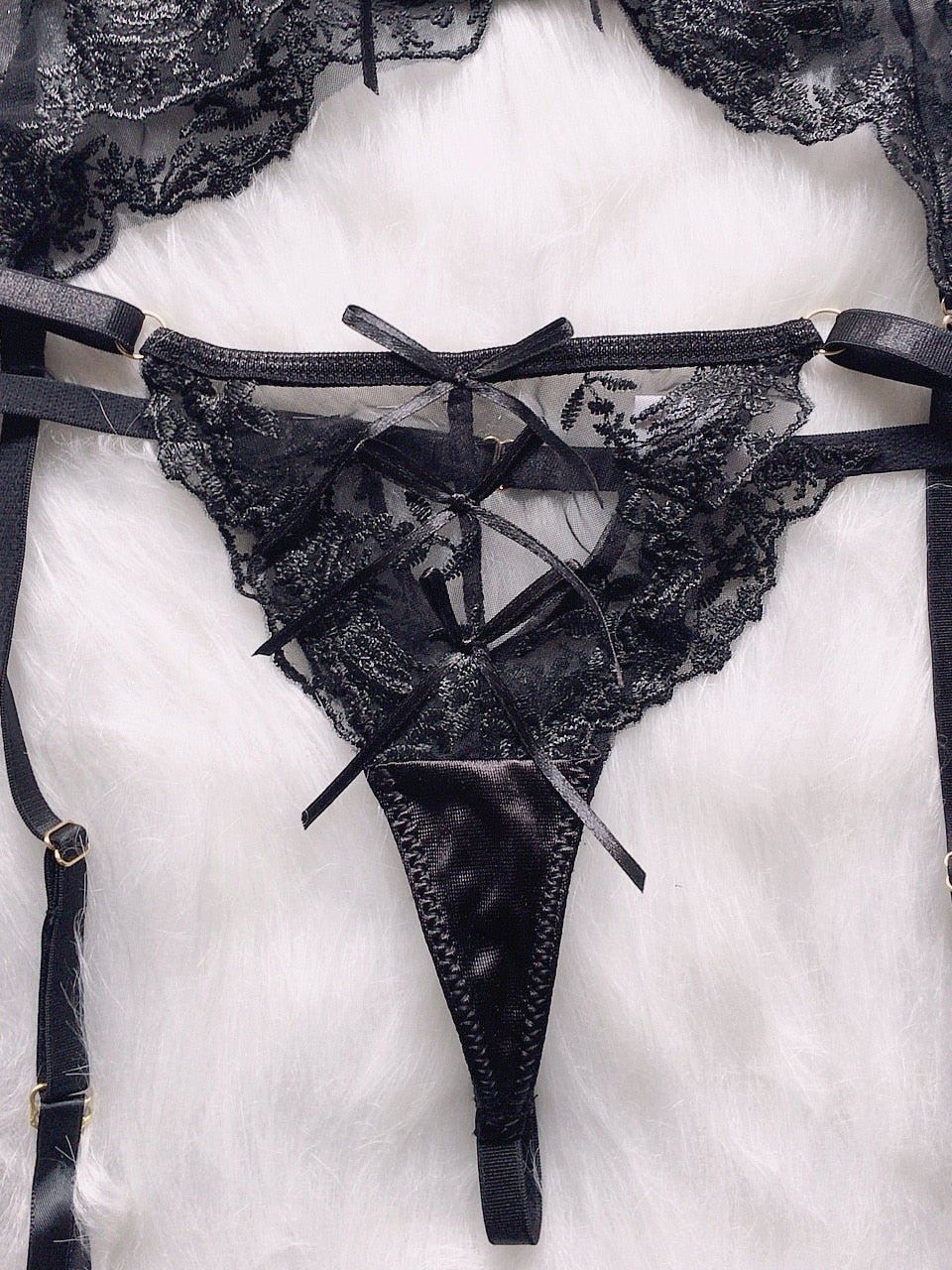 Embroidery Lace Sensual Lingerie Set