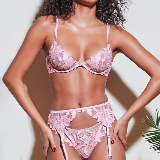 Unlined French Embroidery Lingerie Set